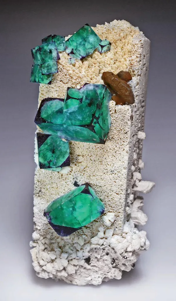 Fluorite, Goethite, Siderite, Orthoclase image