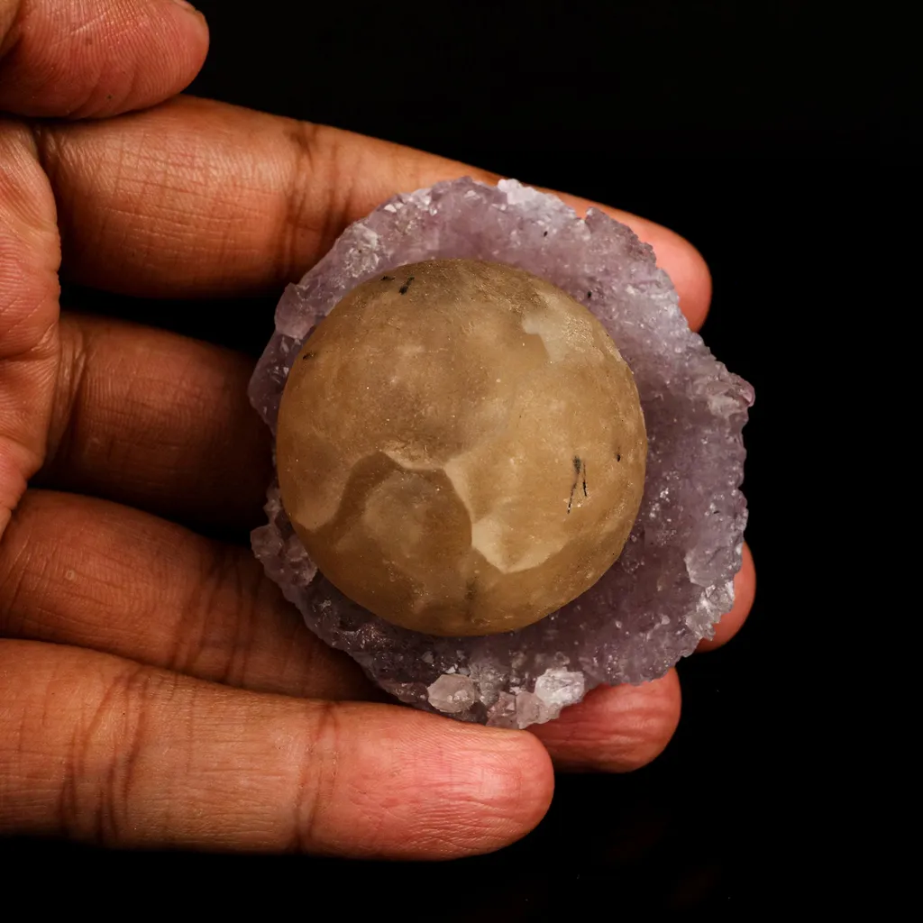 Fluorite Huge Ball on Amethyst Very Rare Natural Mineral Specimen - image 5