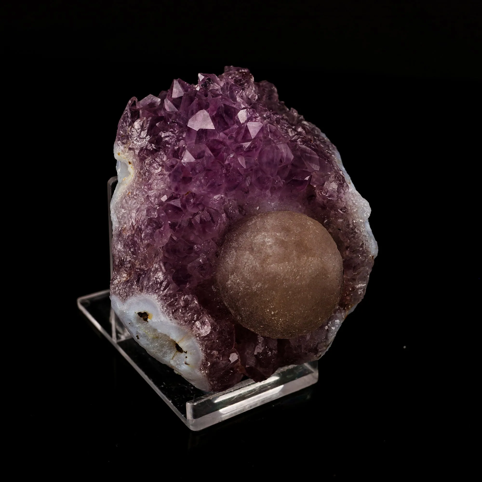 Fluorite Huge Ball on Amethyst Very Rare Natural Mineral Specimen - image 3