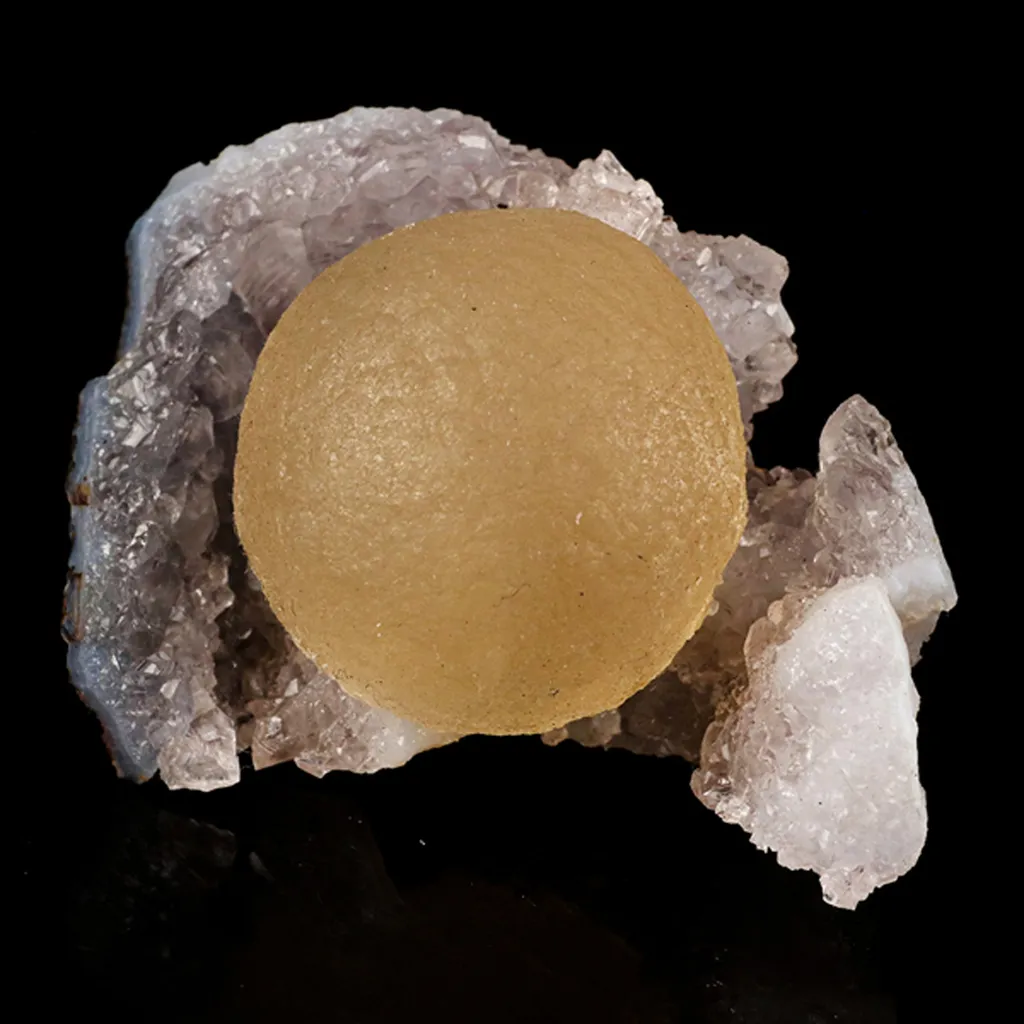 Fluorite Huge Ball on Amethyst Very Rare Natural Mineral Specimen image