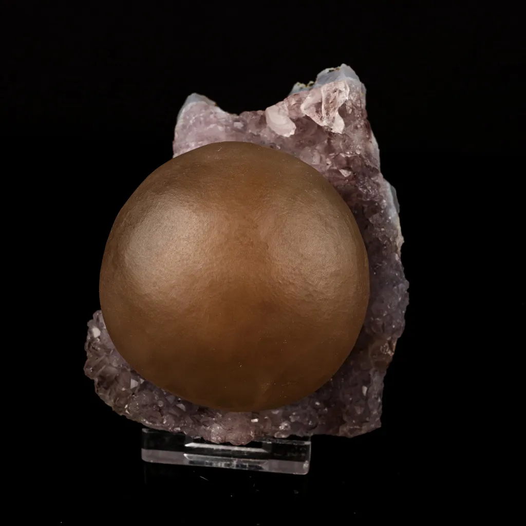 Fluorite Huge Ball on Amethyst Very Rare Natural Mineral Specimen image