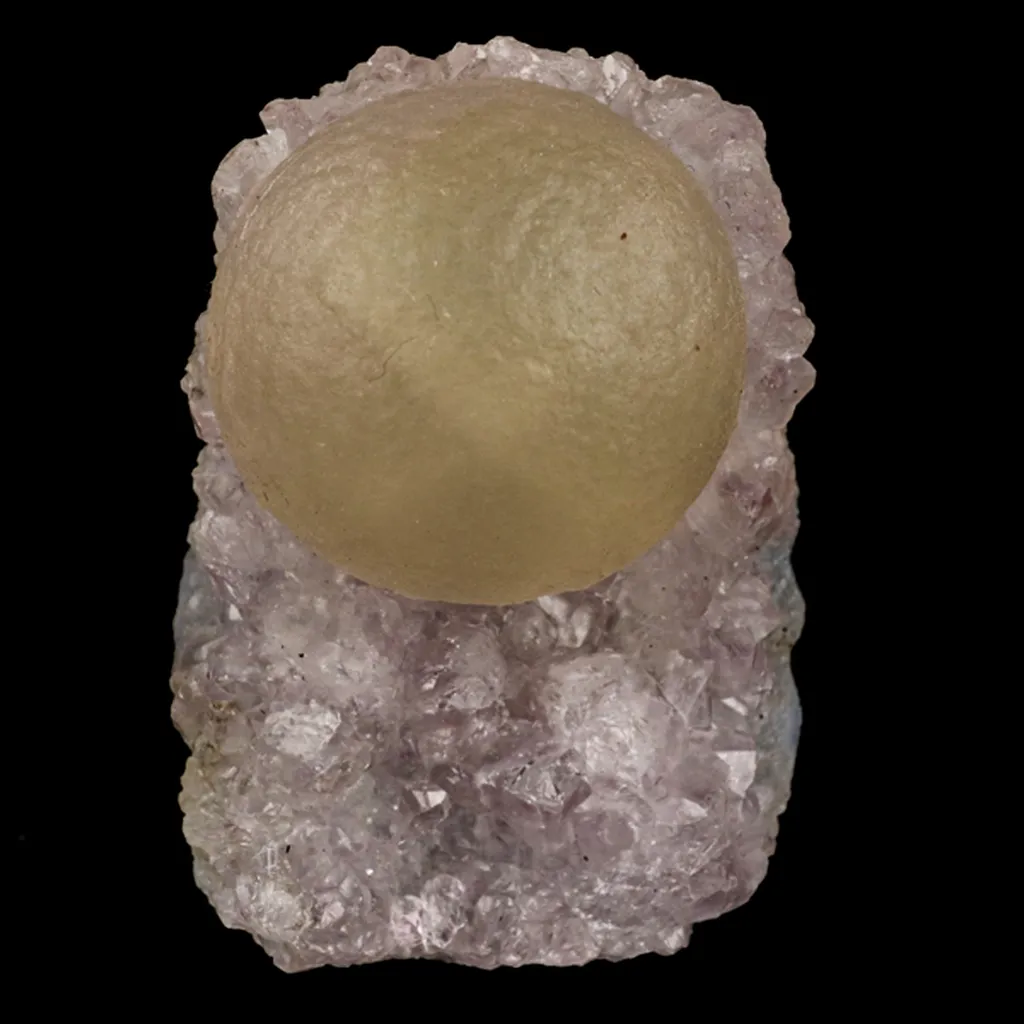 Fluorite Huge Ball on Amethyst Very Rare Natural Mineral Specimen image