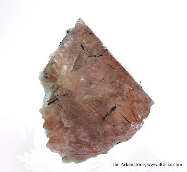 Fluorite Included By Schorl, on Albite - image 5