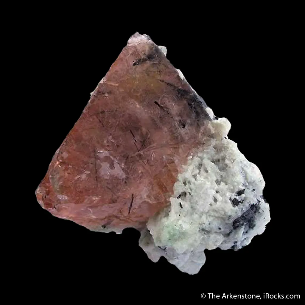 Fluorite Included By Schorl, on Albite image