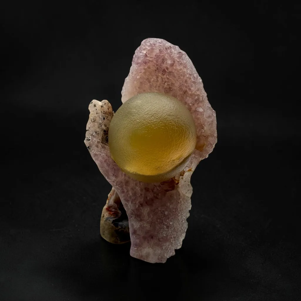 Fluorite on Amethyst Hand image