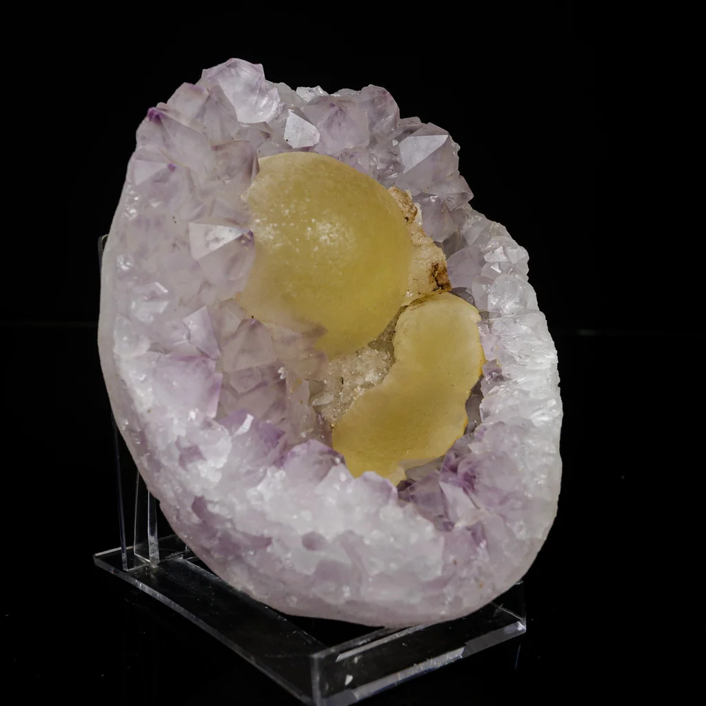Fluorite on Amethyst Natural Mineral Specimen - image 3