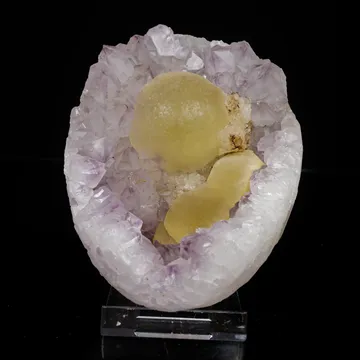 Fluorite on Amethyst Natural Mineral Specimen
