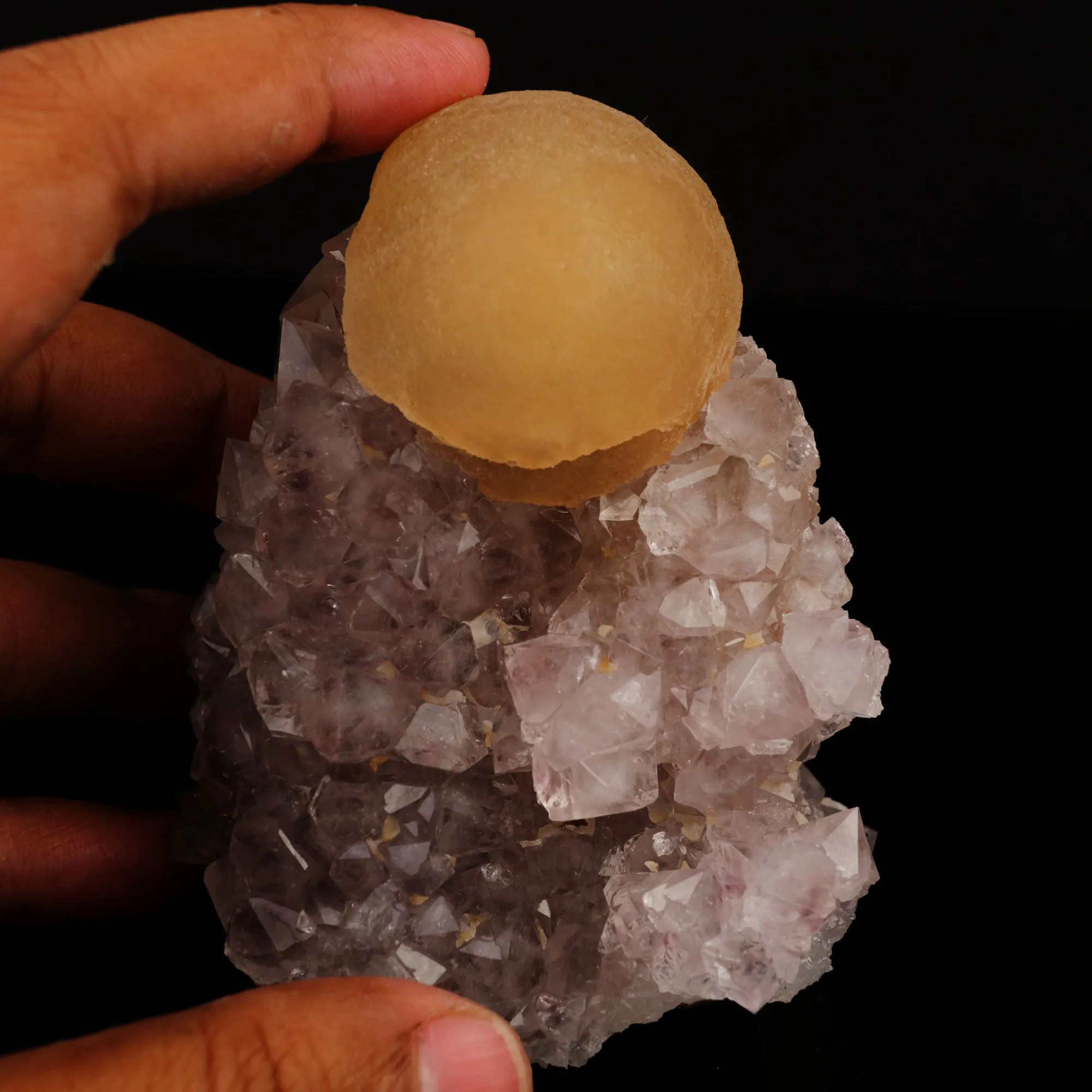 Fluorite on Amethyst Natural Mineral Specimen - image 5