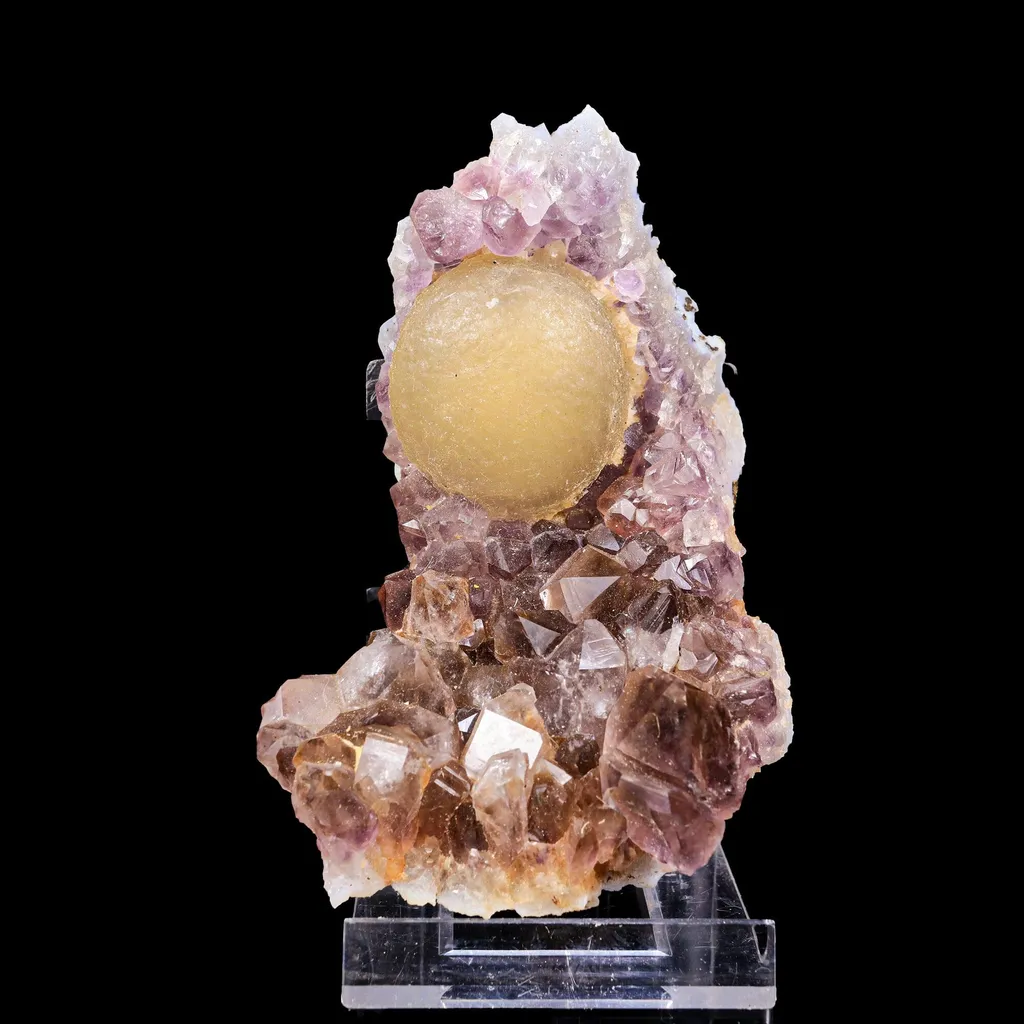 Fluorite on Amethyst Natural Mineral Specimen image