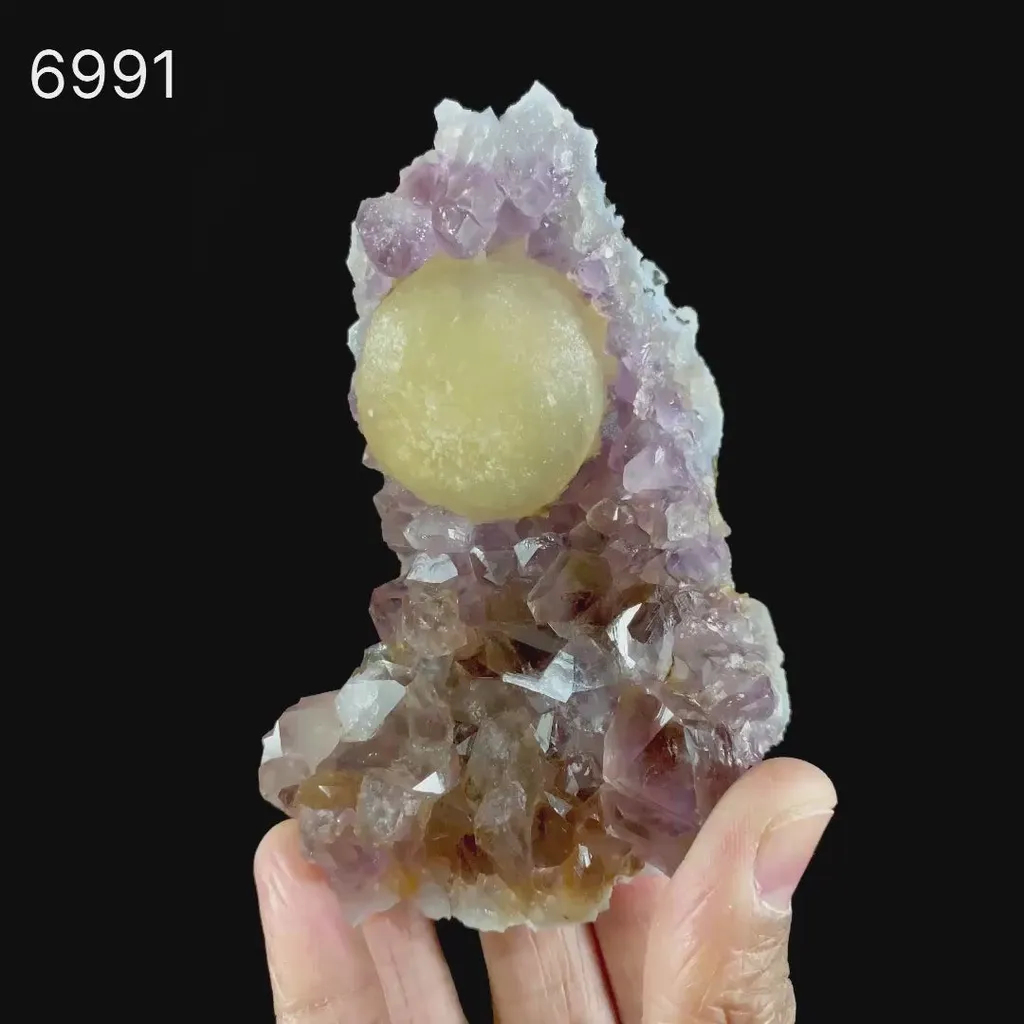 Fluorite on Amethyst Natural Mineral Specimen - image 7