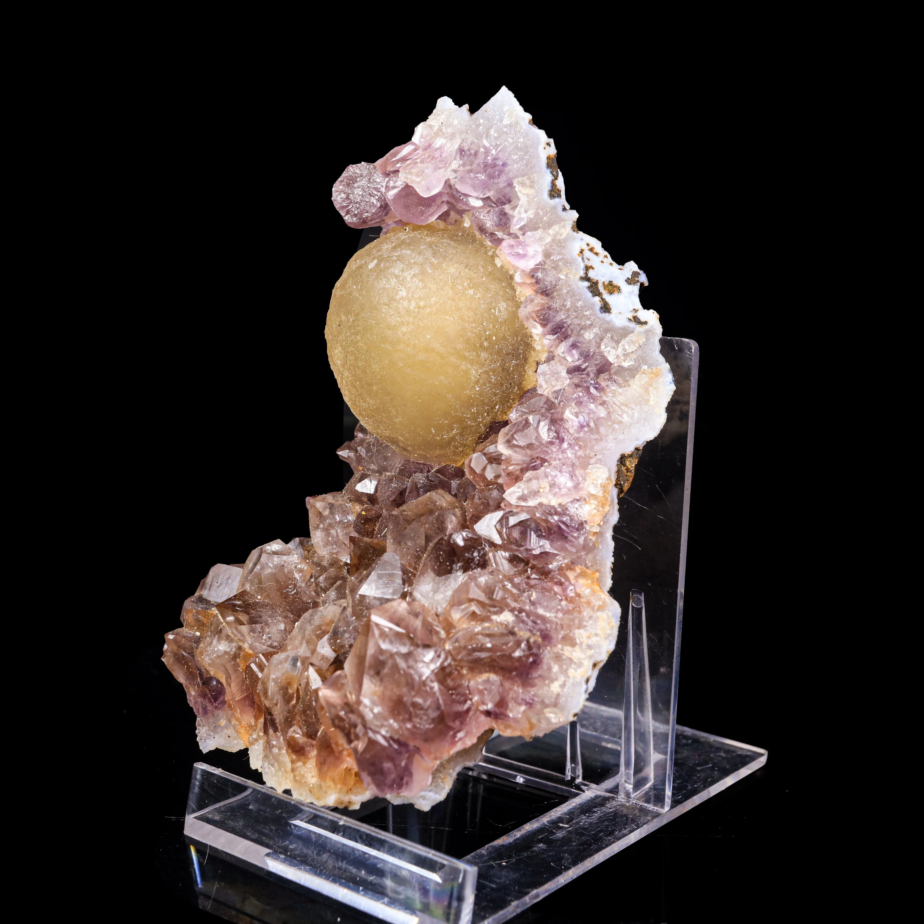 Fluorite on Amethyst Natural Mineral Specimen - image 4