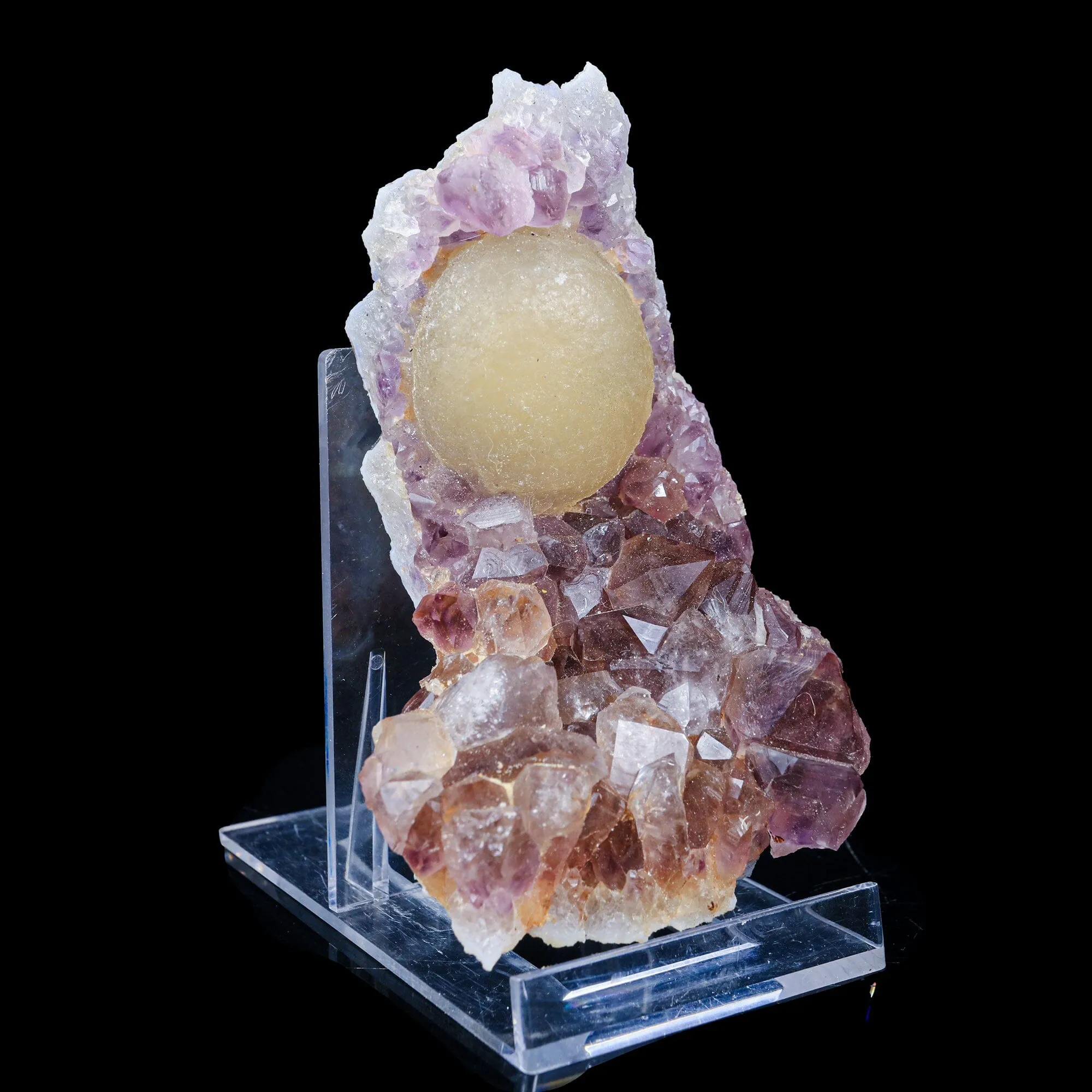 Fluorite on Amethyst Natural Mineral Specimen - image 3