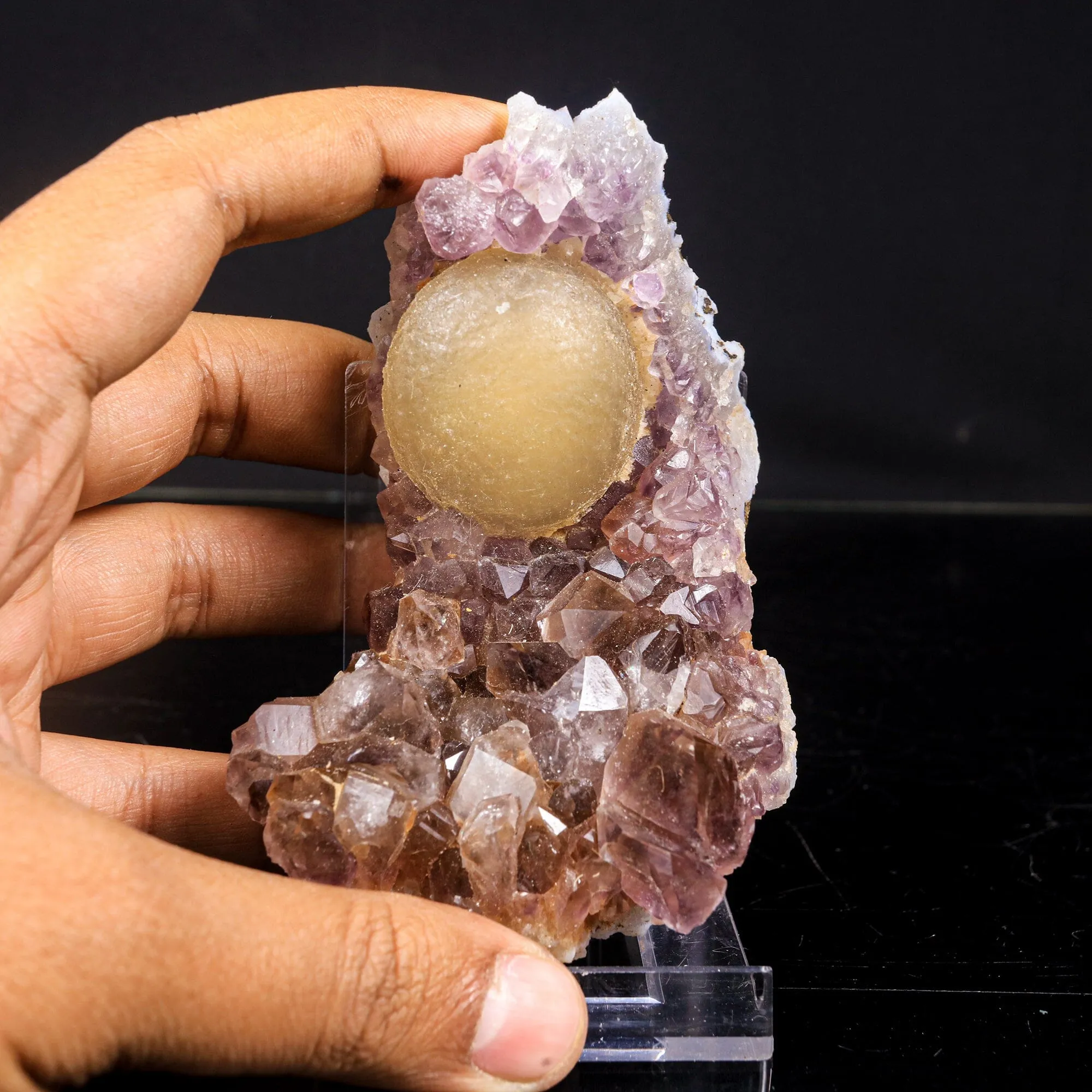 Fluorite on Amethyst Natural Mineral Specimen - image 5