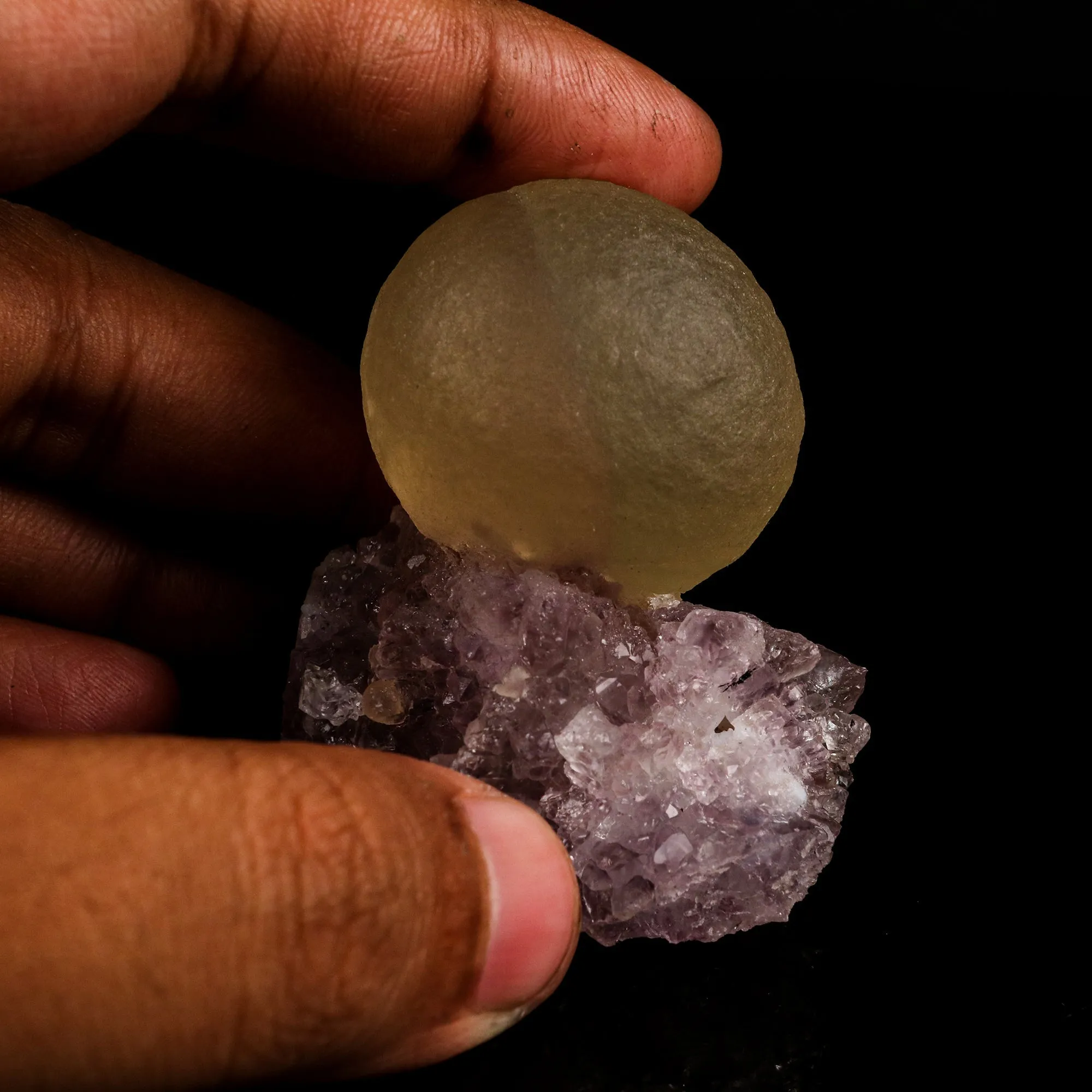 Fluorite on Amethyst Natural Mineral Specimen - image 5