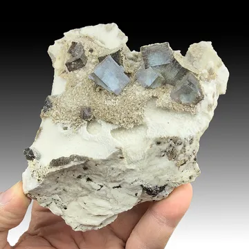 Fluorite on Barite
