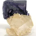 Fluorite on Barite With Calcite - image 1