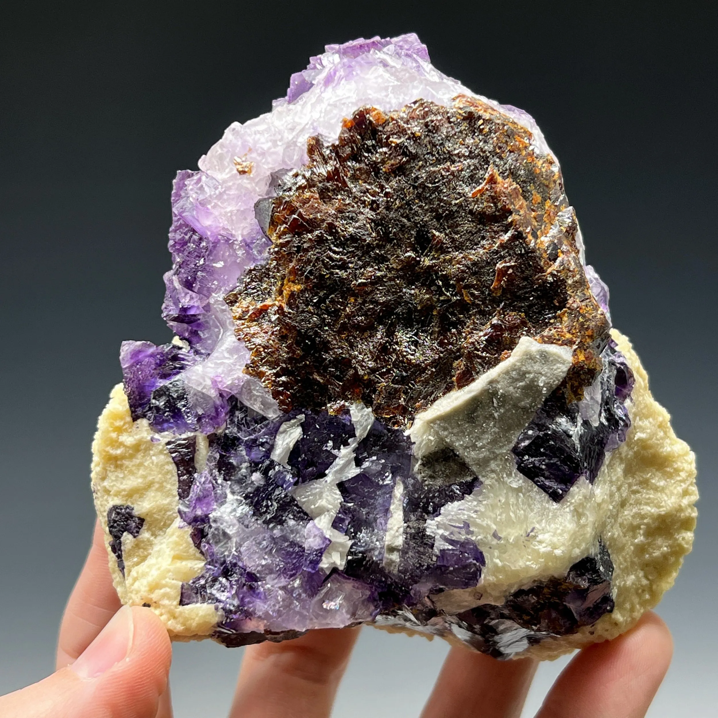 Fluorite on Baryte with Sphalerite - image 4