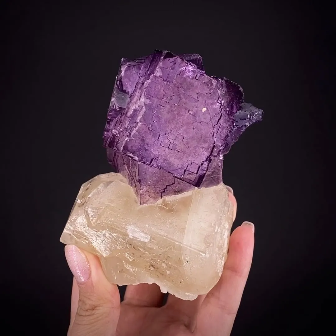 Fluorite on Calcite - image 1