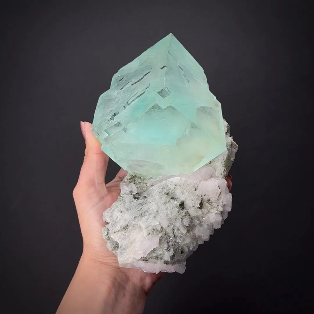 Fluorite on Calcite - image 1