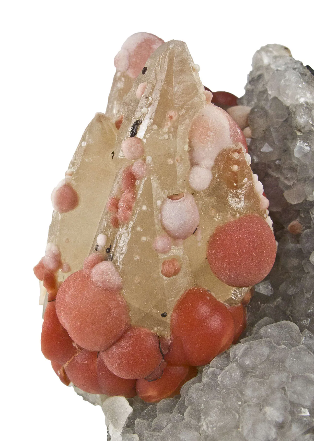 Fluorite on Calcite and Quartz - image 2