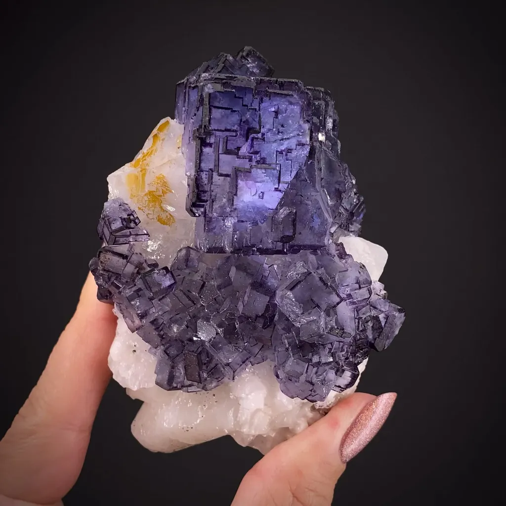Fluorite on Calcite image