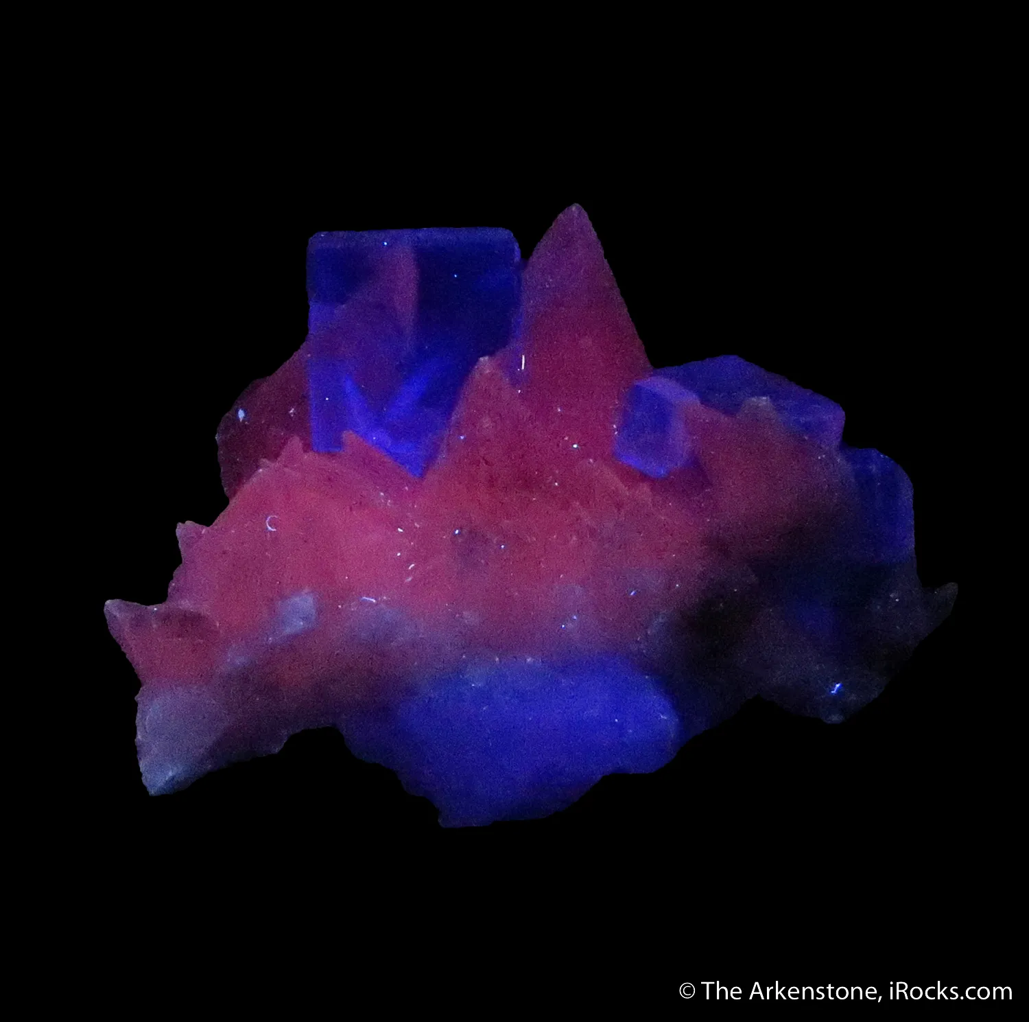 Fluorite on Calcite (fluorescent) - image 5