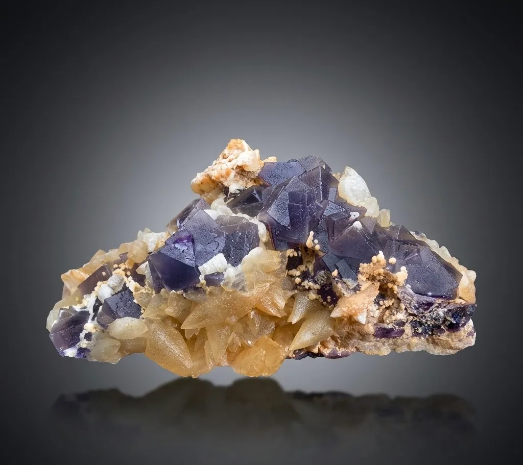 Fluorite on Calcite from Pakistan image