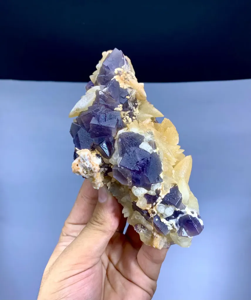 Fluorite on Calcite from Pakistan - image 6