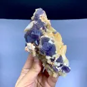 Fluorite on Calcite from Pakistan - image 6