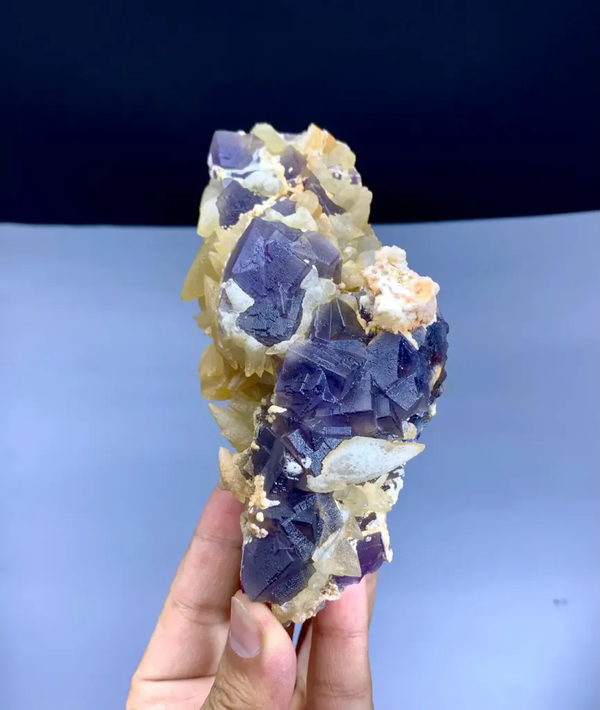 Fluorite on Calcite from Pakistan - image 4