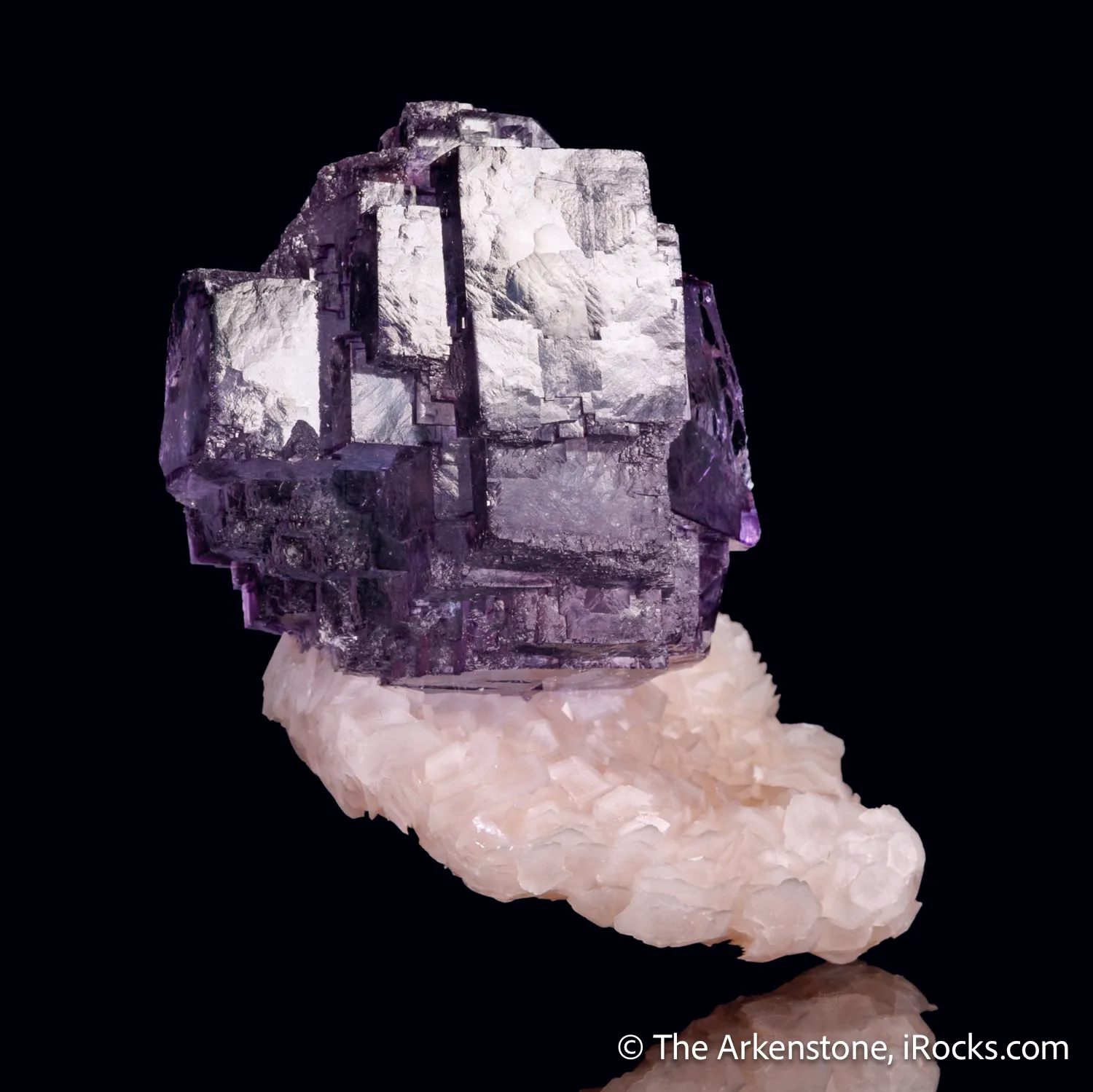 Fluorite on Calcite var. Manganoan - image 4
