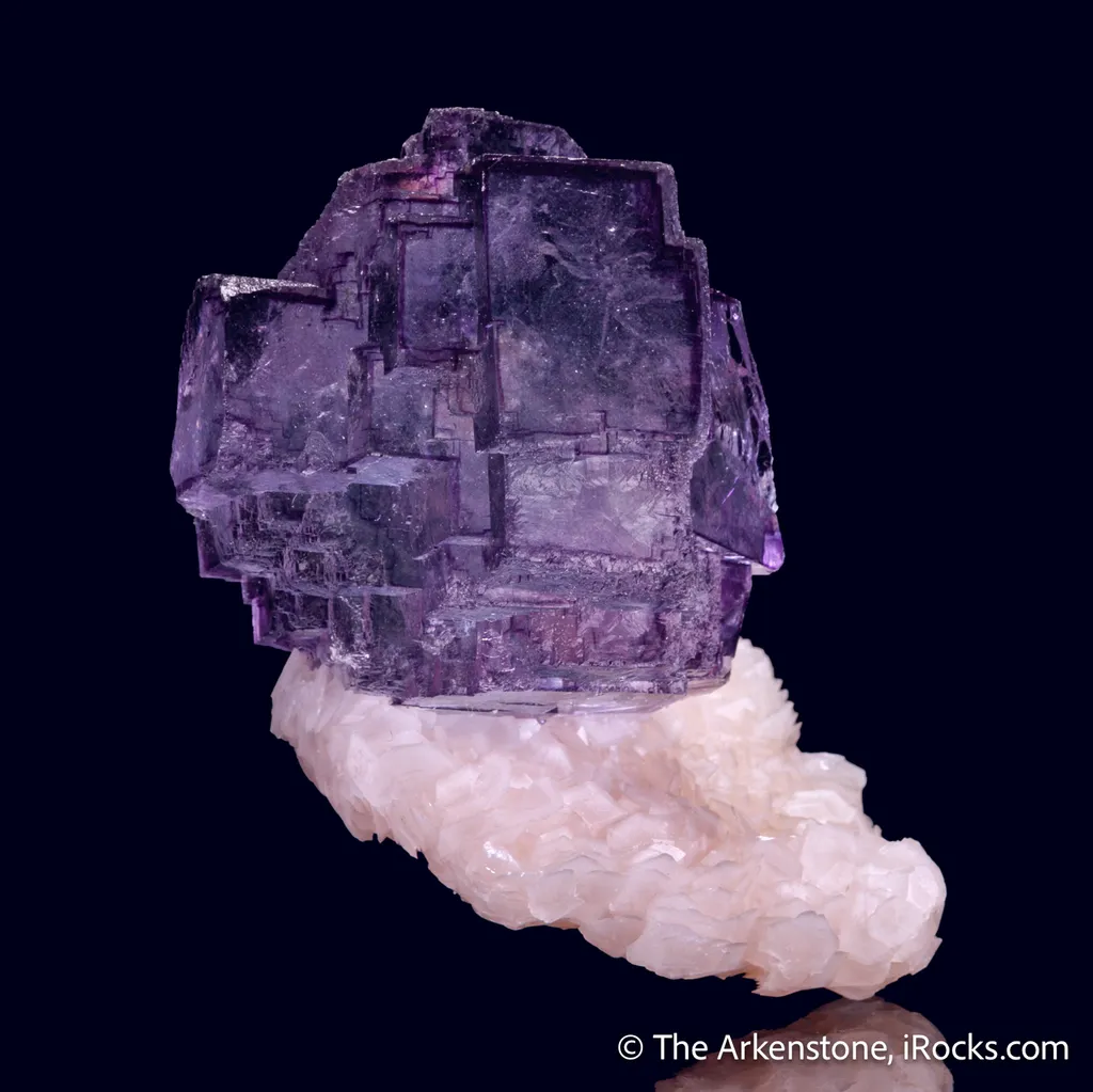 Fluorite on Calcite var. Manganoan