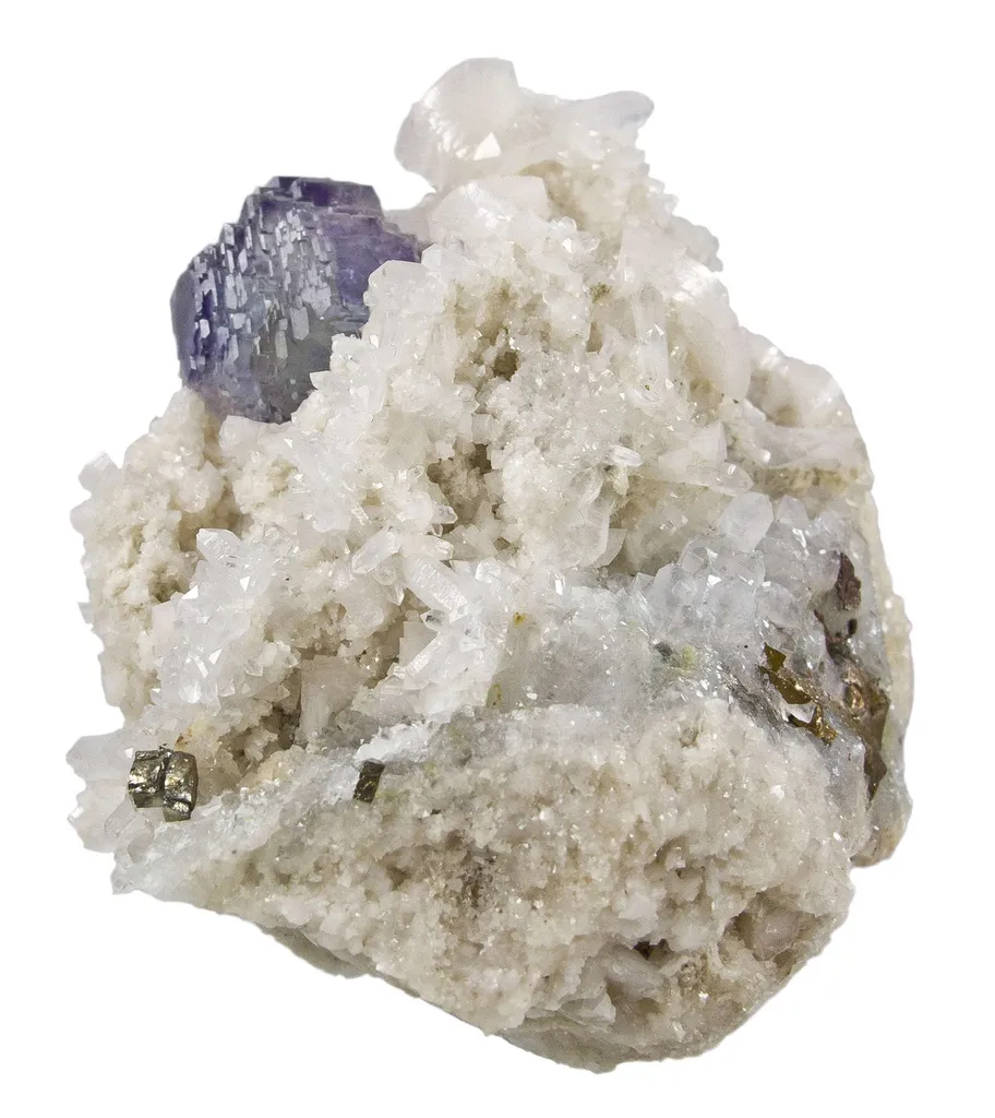 Fluorite on Calcite With Dolomite - image 4