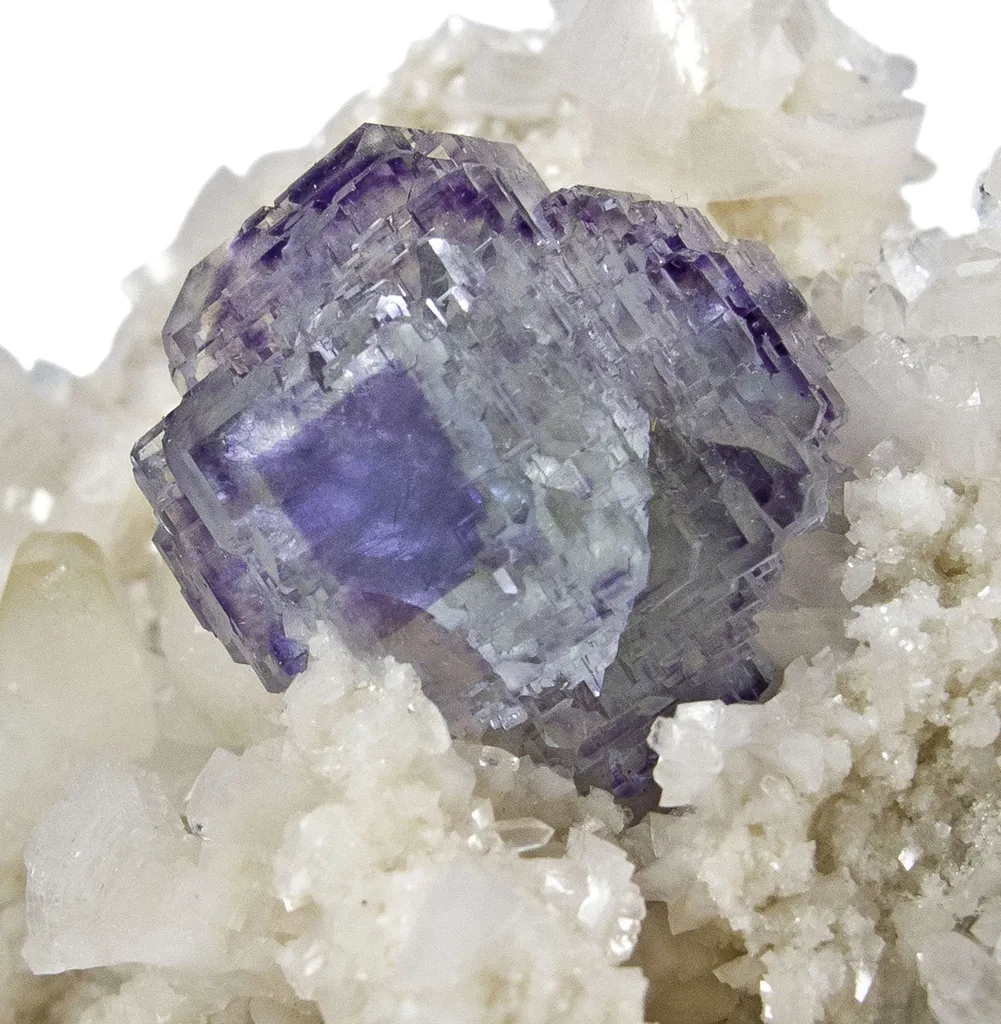Fluorite on Calcite With Dolomite - image 2