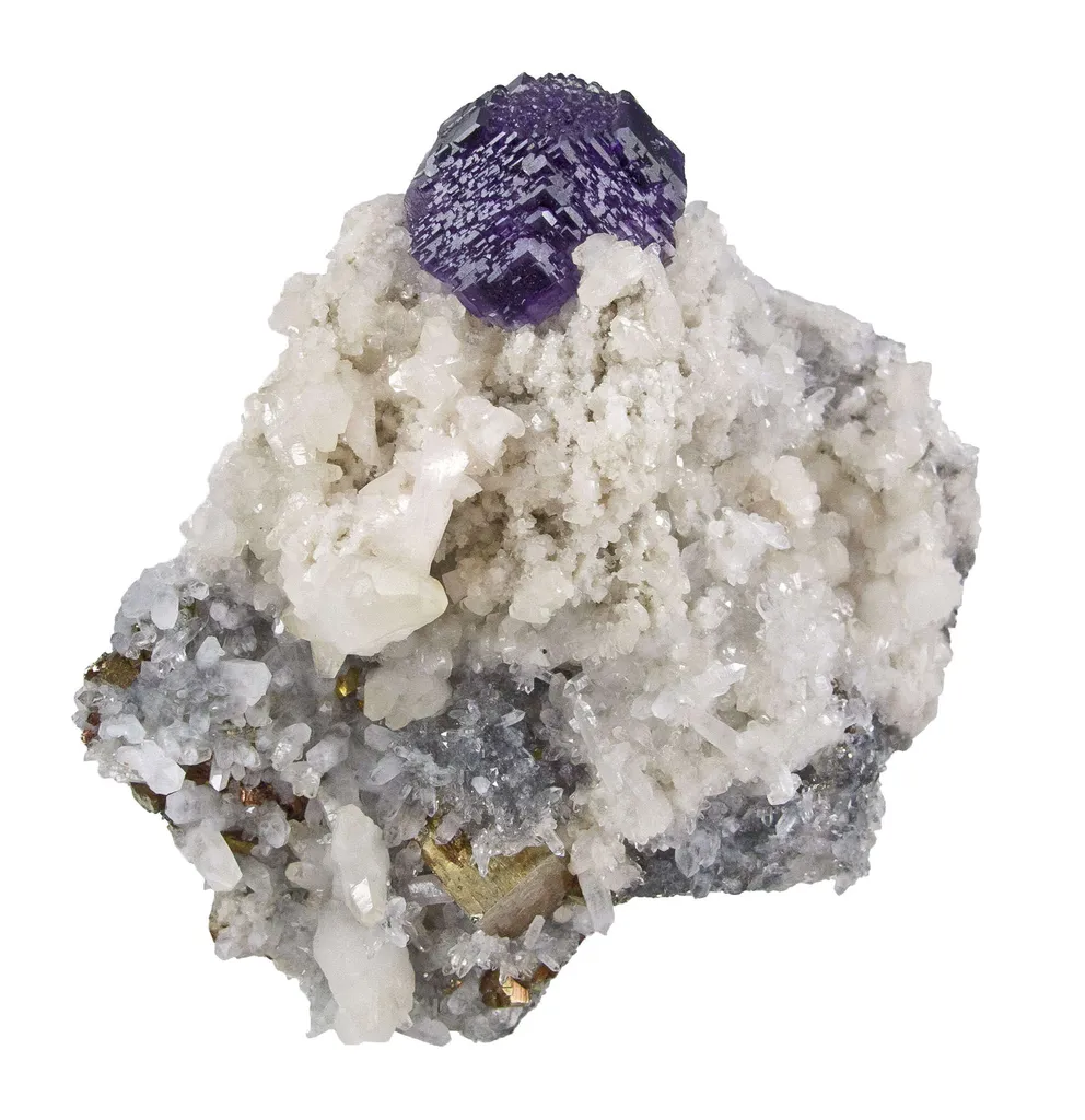 Fluorite on Calcite With Dolomite - image 2