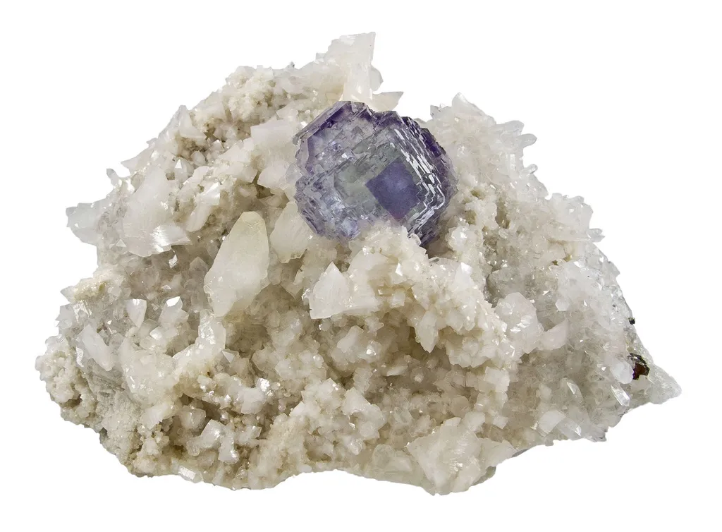 Fluorite on Calcite With Dolomite - image 3