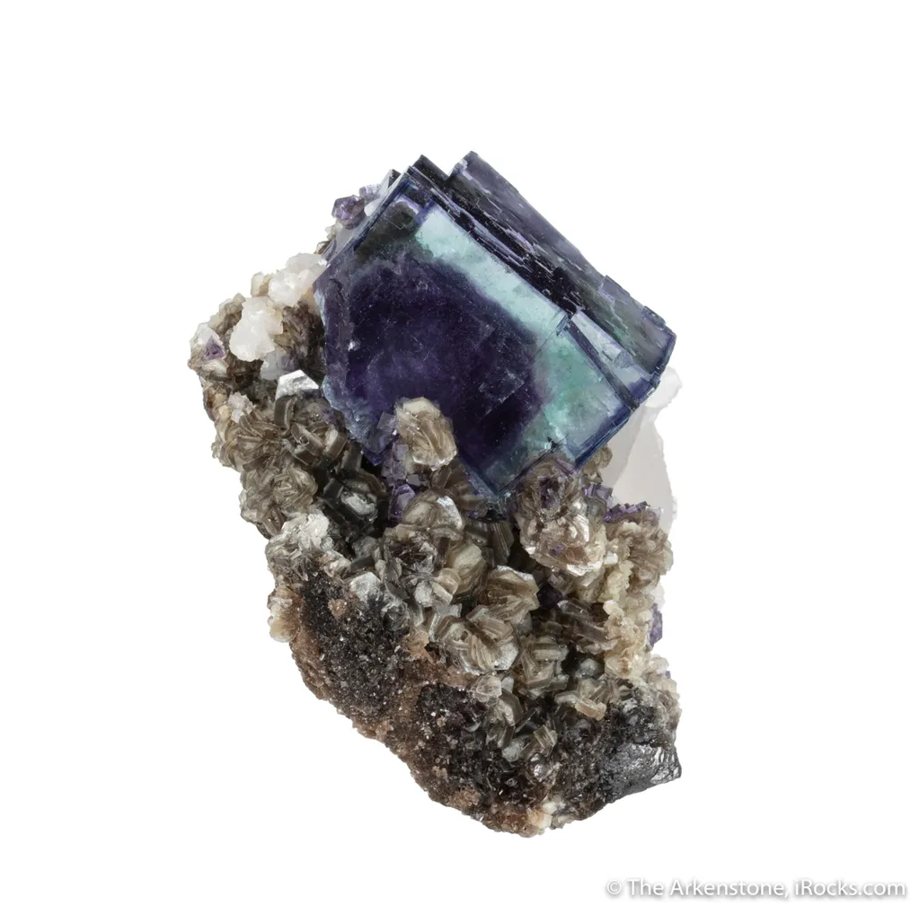 Fluorite on Calcite with Muscovite - image 2