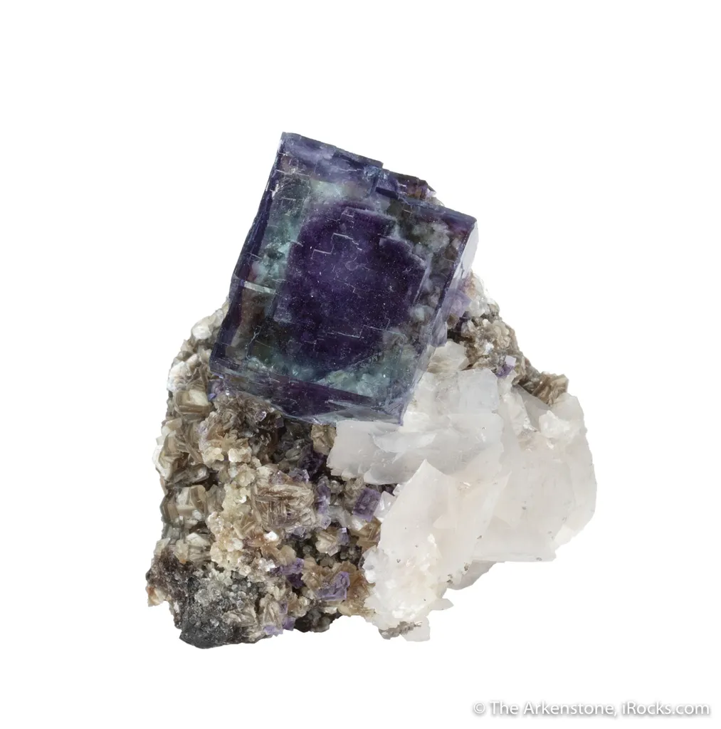 Fluorite on Calcite with Muscovite image