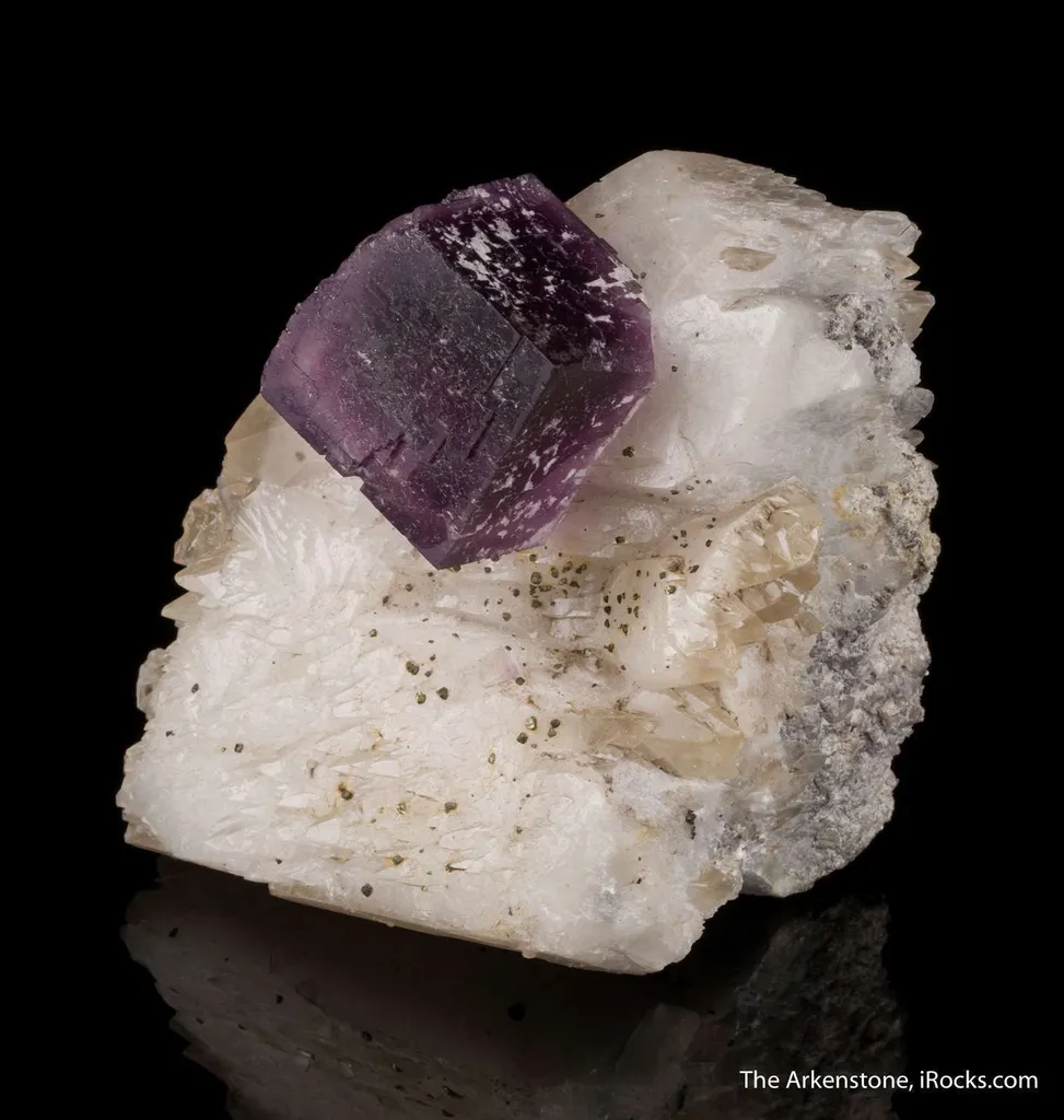Fluorite on Calcite with Pyrite - image 3