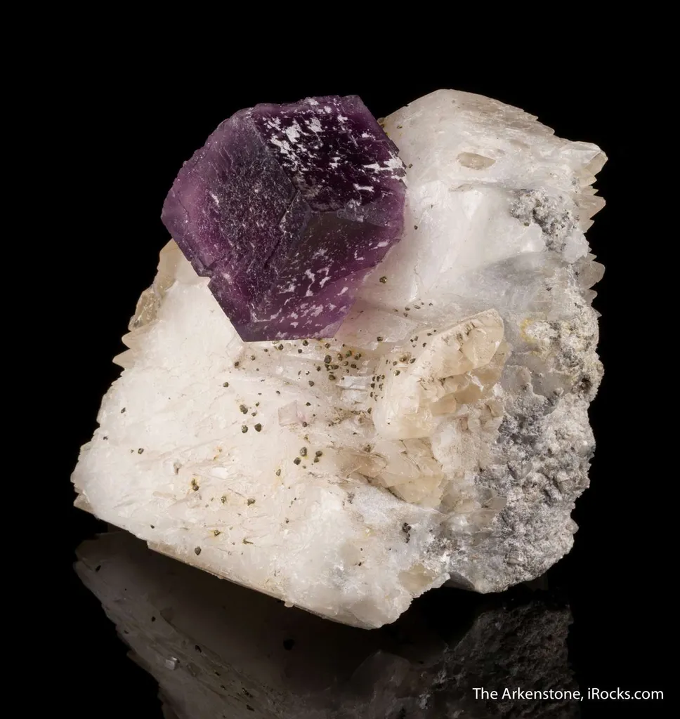 Fluorite on Calcite with Pyrite - image 7