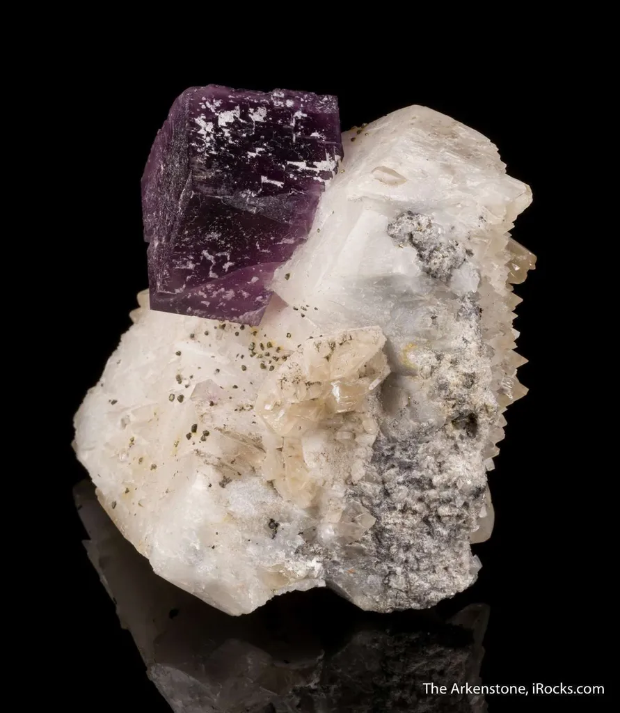 Fluorite on Calcite with Pyrite - image 8