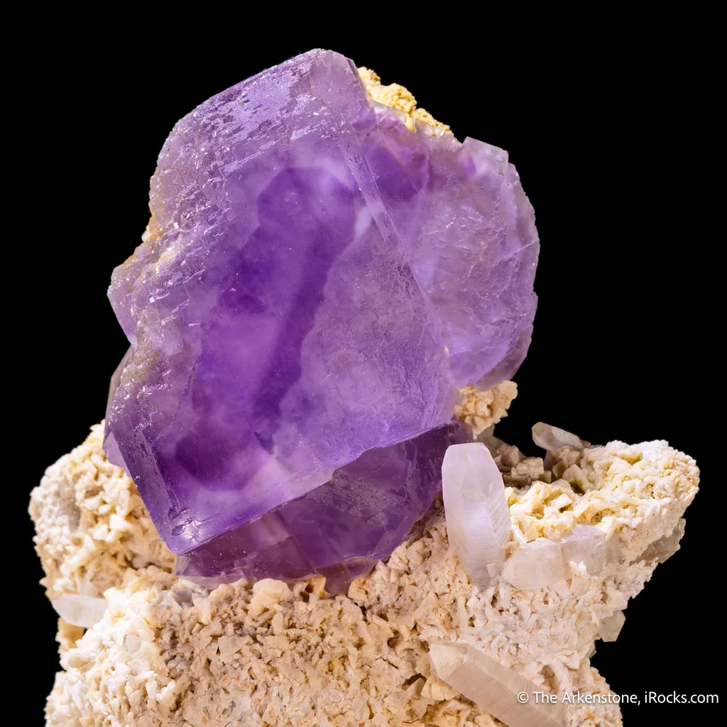 Fluorite on Dolomite and Quartz - image 3