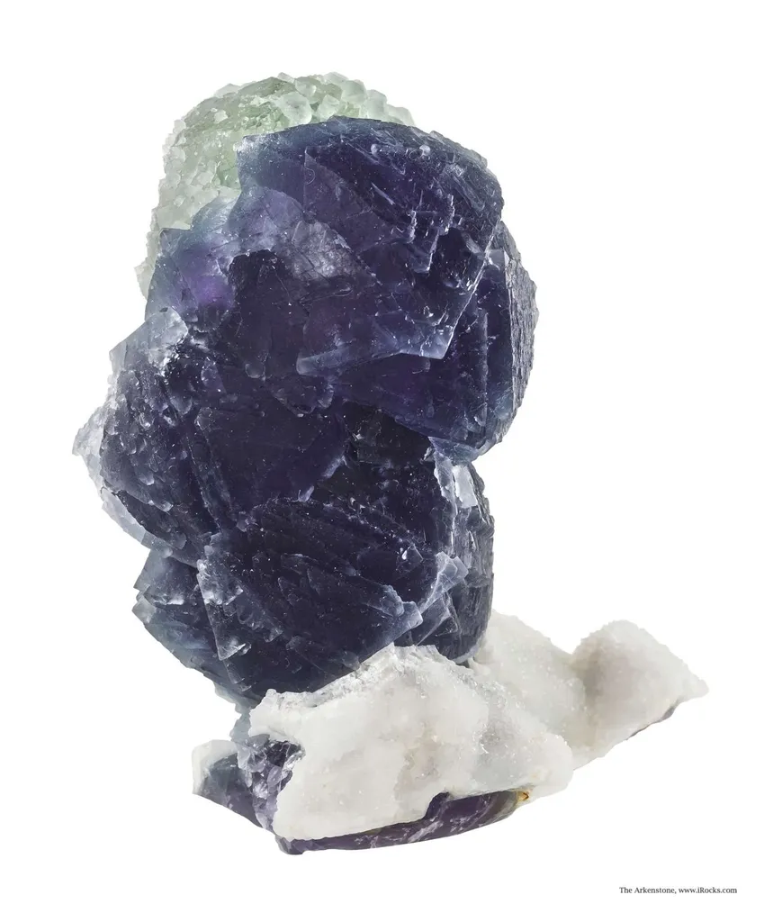 Fluorite on Fluorite and Quartz - image 3