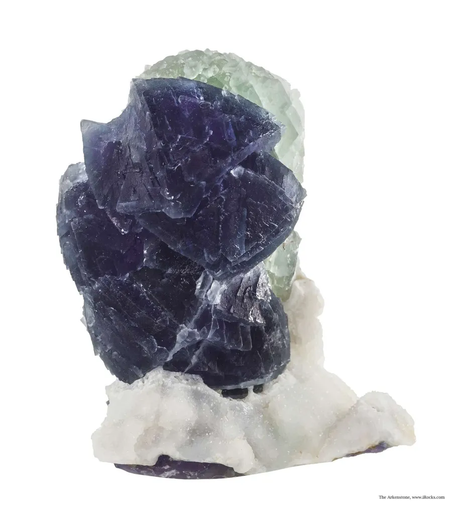 Fluorite on Fluorite and Quartz image