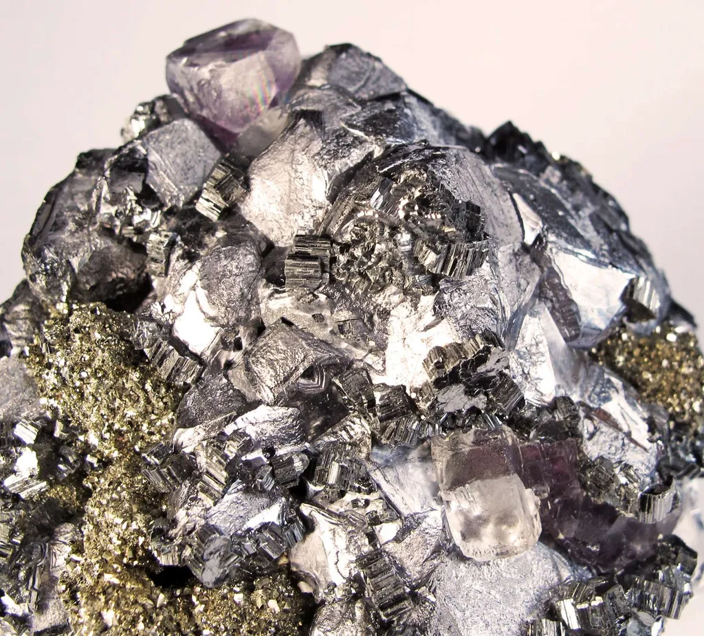 Fluorite on Galena With Bournonite and Pyrite - image 2