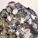 Fluorite on Galena With Bournonite and Pyrite - image 2