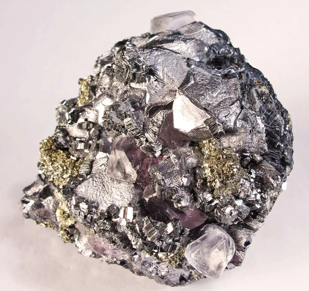 Fluorite on Galena With Bournonite and Pyrite - image 4
