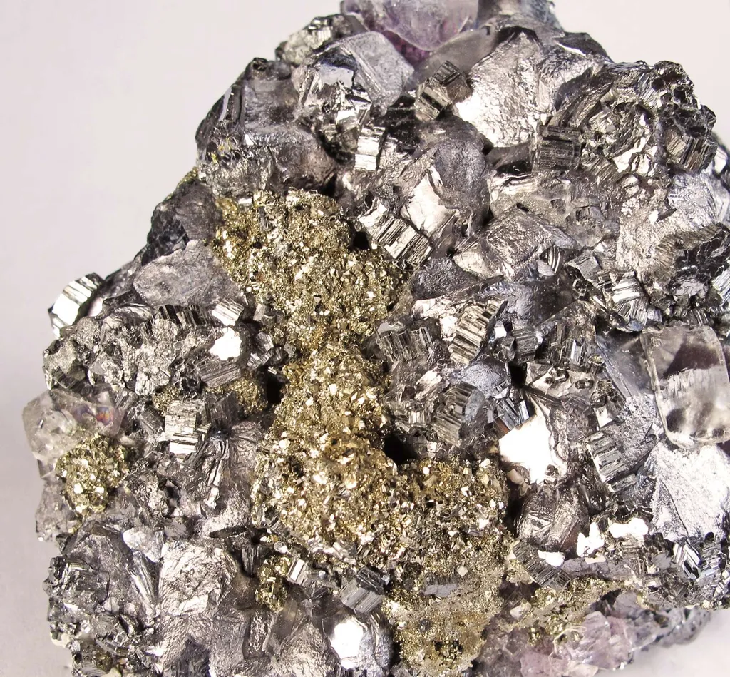 Fluorite on Galena With Bournonite and Pyrite - image 3