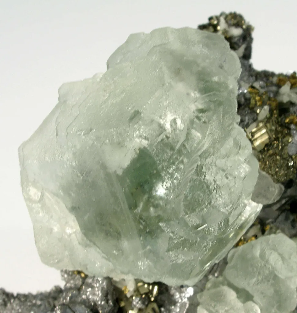 Fluorite on Galena With Pyrite Ps Pyrrhotite - image 3
