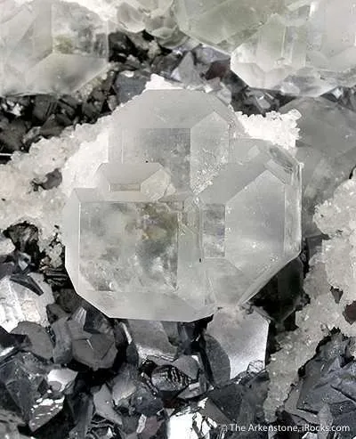 Fluorite on Galena With Quartz - image 3